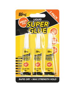 Bloc Liquid Super Glue 3g 3 Pack