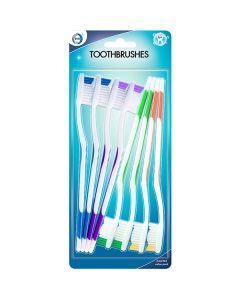 DID Assorted Colour Adult Toothbrushes 8 Pack