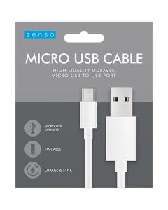 Zenso White Micro USB Cable 1m