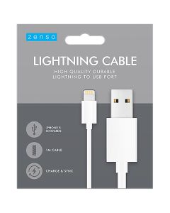 Zenso iPhone White Lightening Cable 1M