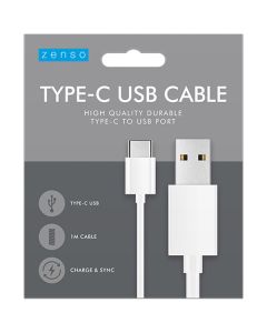 Zenso White Type-C USB Cable 1m