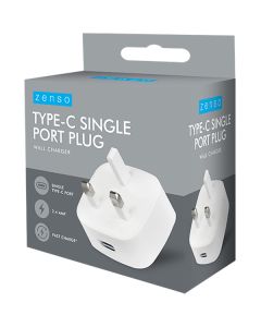 Zenso Single Type C Port Plug Wall Charger