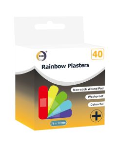 DID Rainbow Coloured Plasters 76 X 19mm 40 Pack