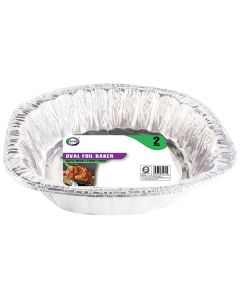 DID Oval Foil Baker Tray 2 Pack 335mm X 270mm X 92mm