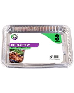 DID Foil Bake Tray 3 Pack 320mm X 225mm X 45mm