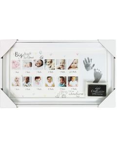 Hugs & Kisses Hand & Foot Print Kit 12 Month Frame