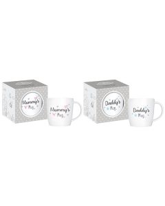 Hugs & Kisses Mummy's & Daddy's New Bone China Mugs