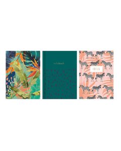 Just Stationery A6 Wild Hardback Notebook Assorted