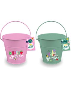 Rowan Little Green Fingers Kids Metal Bucket 12.5cm Assorted Colours