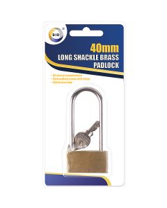 DID 40mm Long Shackle Brass Padlock With 3 Keys