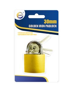 DID 30mm Golden Iron Padlock With 3 Keys