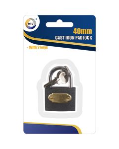 DID 40mm Cast Iron Padlock With 2 Keys