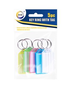 DID Key Chain With Tag Assorted Colours 5pc