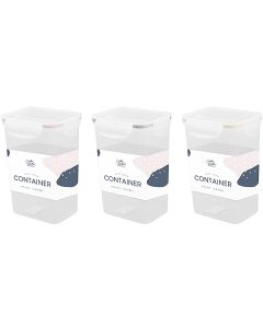 Cooke & Miller Rectangular Plastic Clip Lock Food Container 1300ml Assorted Colours