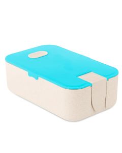 Wheat Straw PP Blue & Beige Lunch Box With Phone Stand