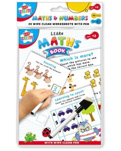 Kids Create Maths & Numbers 20 Wipe Clean Work Sheets