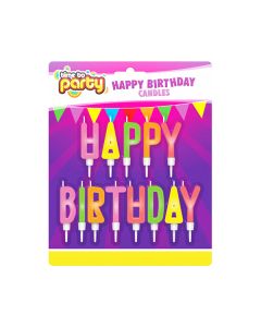 Time To Party "Happy Birthday" Decorative Candles