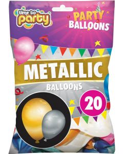 Time To Party Metallic Balloons 20pk