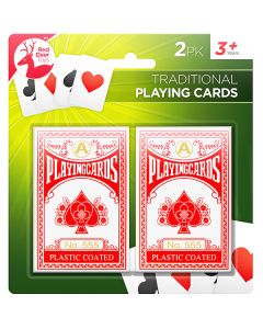 Red Deer Toys Plastic Coated Traditional Playing Cards 2 Pack