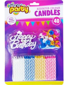 Time To Party Happy Birthday Candle Set