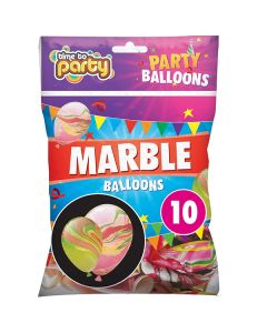 Time To Party Marble Party Balloons 10 Pack