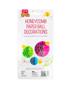 Jaunty Partyware Honeycomb Paper Ball Decorations 3 Pack