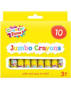 Creator Zone Assorted Colour Jumbo Crayons 10 Pack