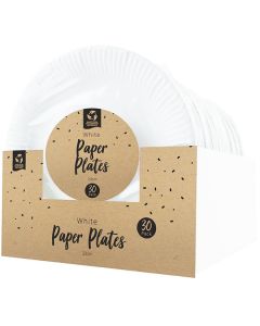 Pop White Paper Plates 23cm 30 Pack CDU