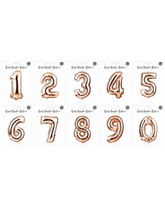 Pop Rose Gold Foil Number Balloon 65cm Assorted