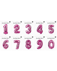 Pop Pink Foil Number Balloon 65cm Assorted