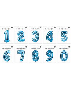 Pop Blue Foil Number Balloon 65cm Assorted