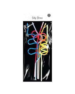 Pop Assorted Plastic Silly Straws 5 Pack