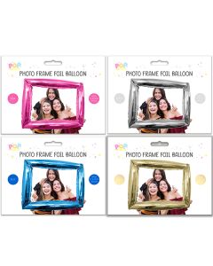 Pop Metallic Giant Photo Frame Foil Balloon 87cm X 73cm Assorted Colours