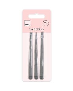 Forever Beautiful Assorted Tweezers 3 Pack