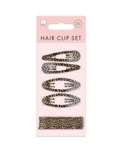 Forever Beautiful Leopard Print Hair Clip Set 10 Pack