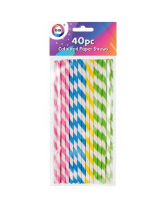 DID Coloured Paper Straws 40pc