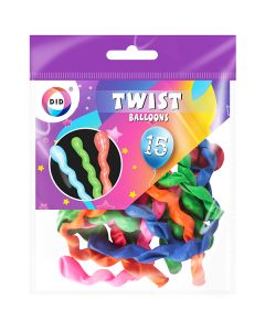 DID Twist Balloons Assorted Colours 15 Pack