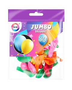 DID Jumbo Balloons Assorted Colours 30 Pack