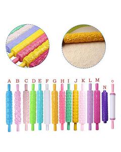 10 Design Embossed Rolling Pin Set