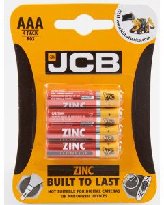 Jcb AAA Zinc R03 Batteries 4 Pack