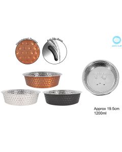 Smart Choice Hammered Stainless Steel Pet Bowl 1200ml Assorted Colours