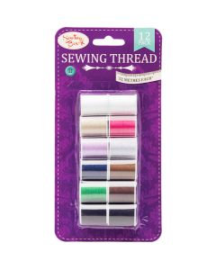 Sewing Box Assorted Colour Sewing Thread 32m 12 Pack