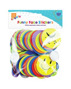 The Box Assorted Colour Funny Expressions Foam Stickers 120 Pack