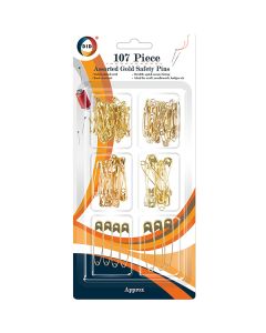 DID Assorted Gold Safety Pins Set 107pc