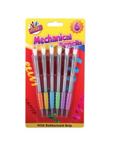 Artbox Mechanical Rubber Pencils Assorted Colour 6 Pack