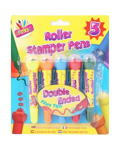 Artbox Double-Ended Roller Stamper Pens Assorted Colours 5 Pack