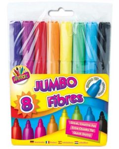 Artbox Jumbo Fibres Assorted Colours 8 Pack