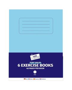 Just Stationery White Lined 6 Exercise Books