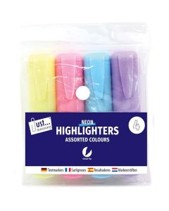 Just Stationery Assorted Pastel Chunky Highlighter Pens 4 Pack