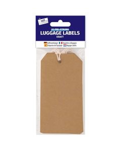 Just Stationery Pre-Strung Brown Luggage Labels 20 Pack